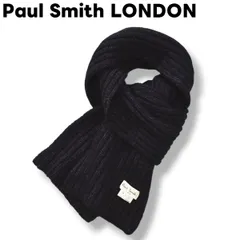 【上質】 ポールスミス ロンドン Paul Smith LONDON モヘア混ウール リブニット マフラー ネイビー メンズ レディース ユニセックス 男女兼用