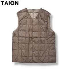タイオン TAION BASIC V-NECK INNER DOWN VEST ベーシック Vネック インナー ダウンベスト  グレー メンズ