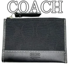 【美品】コーチ COACH カードケース コインケース 小銭入れ 財布 キャンバス シグネチャー ブラック ユニセックス Canvas Card Case Coin Purse Wallet Signature Black