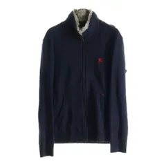 BURBERRY BLACK LABEL (バーバリー ブラックレーベル) ファーカラー ジップアップ スウェット ジャケット ネイビー D1P18‐617‐29のサムネイル