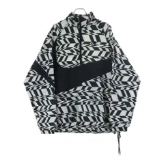 NIKE (ナイキ) SWOOSH PRINT HALF ZIP JACKET 総柄 スウッシュプリント ハーフジップナイロンジャケット ブラック/ホワイト AO0862-100