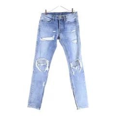 MNML (ミニマル) ダメージ加工 スリム デニムパンツ インディゴ