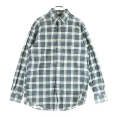 L.L.Bean (エルエルビーン) コットン チェック ポケット長袖シャツ グリーン