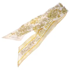 Christian Dior (クリスチャンディオール) ミッツァ 花柄 シルクスカーフ イエロー 51UNO106I606