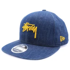 NEW ERA (ニューエラ) ×STUSSY ×ステューシー ロゴ刺繍 デニムベースボールキャップ 帽子 インディゴ