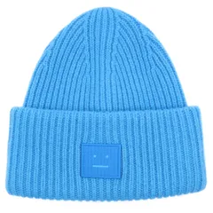 Acne Studios (アクネ ストゥディオズ) ラージFACEロゴ ビーニー ニット帽 ブルー FA-UX-HATS000063のサムネイル