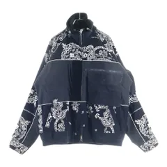Sacai (サカイ) 12AW FLORAL BLOUSON マルチポケット コーデュロイ切り替え ジップアップ フローラルパターン ジャケット ブラック 19-02056Mのサムネイル