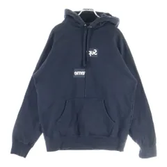 SUPREME (シュプリーム) 18AW ×COMME des GARCONS SHIRT Split Box Logo Hooded Sweatshirt コムデギャルソンシャツ スプリット ボックスロゴ プルオーバースウェットパーカー ブラック