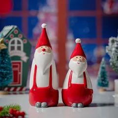 クリスマス オブジェ 置物 サンタクロース サンタさん サンタ 大 小 2種類 ガーデンオーナメント インテリア 可愛い  インテリア雑貨 室内 寝室 玄関 セラミック ガーデニング プレゼント ギフト クリスマス装飾