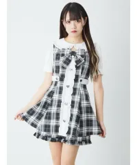 アンクルージュ チェック フリル コンビネーション ONE PIECE 出品