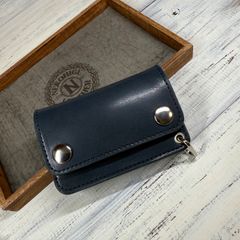 トラッカーウォレット ミドル 2層】 ブラック 茶芯 北米ステア