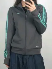 アディダス 3本線 トラックジャージ グレー/ミント ユニセックス