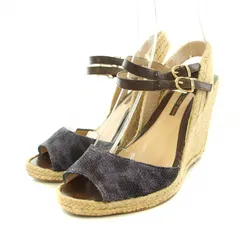 ペリーコ PELLICO サニー SUNNY サンダル エスパドリーユ ウェッジソール アンクルストラップ キャンバス レザー 36 23.0～23.5cm 紫 パープル ベージュ /YT ■OF