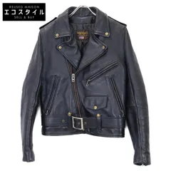 VANSON バンソン ブラック レザー C2 ダブルライダースジャケット 36