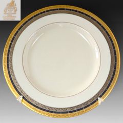 オールドノリタケ アールヌーボー様式 高級金盛上薔薇図紋プレートばら