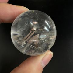 天然石 高透明 クリアクォーツ スフィア 本水晶 虹 レインボー No436