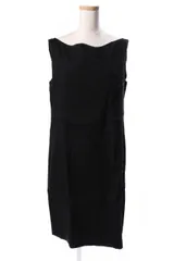 アナイ ANAYI 17SS ワンピース ひざ丈 ノースリーブ リネン 38 黒 ブラック /au0412