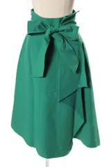 フレイアイディー FRAY I.D スカート ミモレ フレア リボン 0 緑 グリーン /sh0405