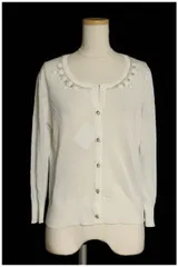 アベニールエトワール Aveniretoile ビジュー ビーズ装飾 コットン混 ニット カーディガン /kk0408