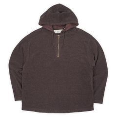 オールドギャップ OLD GAP 90s 90年代 ハーフジップ フリースパーカー アノラック プルオーバー 無地 旧タグ USA ヴィンテージ アメリカ 古着 メンズ コート ジャケット ダークブラウン L【中古】