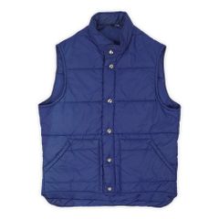 エルエルビーン L.L.Bean 80s 80年代 パデッドベスト WEST BRANCH 中綿 オールド ダウン 無地 アウトドア USA ヴィンテージ アメリカ 古着 メンズ ベスト ジレ ネイビー 紺 M【中古】