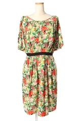 フリッカ FLICKA ワンピース ひざ丈 フレア 花柄 半袖 1 マルチカラー /sh0419