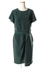 フリッカ FLICKA 袖レース 切替 ワンピース /au0419