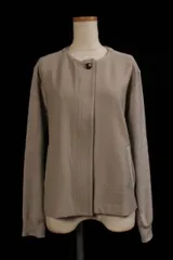ヒューマンウーマン HUMAN WOMAN 18AW ジャケット ブルゾン ジップアップ 異素材 ウール M ベージュ /ry0417のサムネイル