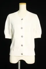 アベニールエトワール Aveniretoile 17SS カーディガン ニット 半袖 クリスタルボタン 36 白 ホワイト /yo0508