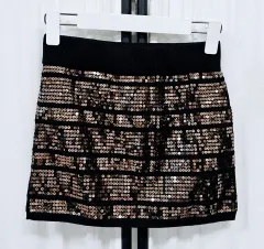 (タグ新品) FOREVER 21 フォーエバー トゥエンティーワン ニットスカート GOLD スパンコール ミニスカート