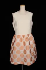 チェスティ Chesty 16SS ワンピース ひざ丈 ウエスト切替 ジャガードフラワー 1 白 ホワイト /tt0510