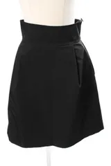 フォクシーニューヨーク FOXEY NEW YORK スカート ストレッチ グログラン ひざ丈 38 黒 ブラック /hk0424