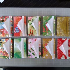 折り紙 ハンドメイド 友禅和紙 ぽち袋 友禅千代紙 和柄 お年玉袋 鶴