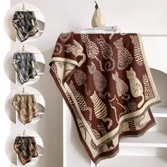 【マフラー】送料無料 猫マフラー 動物 猫 ねこ柄 かわいい 冬 エレガント レディース 厚手 肌触りがよい スカーフ 大判ストール 暖かい おしゃれ ネコ ねこ キャット猫 女 アクセサリー ファッション プレゼント 冷房対策 猫雑貨 千葉 猫グッズ