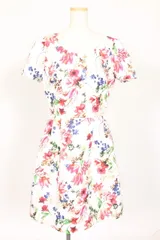 チェスティ Chesty ワンピース フラワー プリント 花柄 半袖 ミニ フレア 1 マルチカラー /T