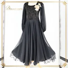 新品 チャコット 社交 ダンス 衣装 ワンピース ドレス リボン ロング 黒 新品 チャコット 社交 ダンス 衣装 ワンピース ドレス リボン ロング