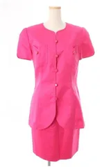 ミス アシダ miss ashida セットアップ ジャケット ノーカラー スカート ドット 7 ピンク /hn0528