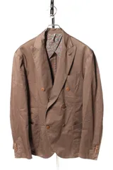 ドメニコ タリエンテ Domenico Tagliente ジャケット テーラード ダブル コットン 52 茶 ブラウン GS006 /km0516