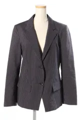 ウィムガゼット Whim Gazette ジャケット テーラード ストライプ リネン コットン F 紺 ネイビー ahm0516