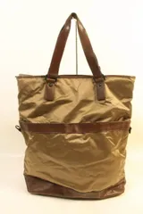 セオリー theory バッグ トート ナイロン レザー 緑 グリーン /mm0524