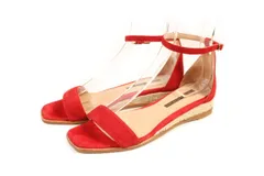 ペリーコ PELLICO サニー SUNNY 18SS サンダル アンクルストラップ スウェード 38 赤 レッド ahm0517