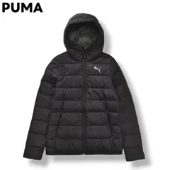 プーマ PUMA フーデット ダウン ジャケット キルティング ウィンドブレーカー ジャンパー M ブラック スポーツ カジュアル ウェア レディース ♪