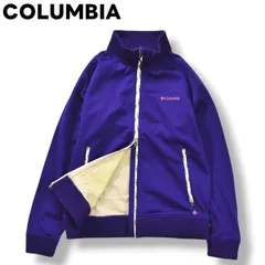 コロンビア COLUMBIA オムニシールド OMNI－SHIELD ソフトシェル ジャケット ラグランスリーブ ジップアップ 裏地 ブロック フリース ジャンパー XL パープル x 花柄 アウトドア ウェア レディース ♪