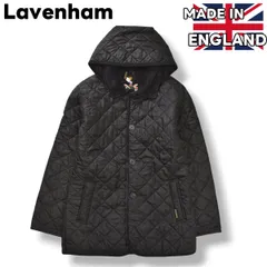 【定番】 英国製 ラベンハム Lavenham デンストン DENSTON キルティング ジャケット 中綿 フーデット ブルゾン ジャンパー 36 ブラック ブリティッシュ カジュアル ウェア メンズ