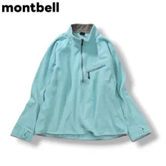 モンベル montbell クリマプラス 100 ハーフジップ プルオーバー フリース ジャケット ラグランスリーブ M ライトブルー アウトドア ウェア レディース ♪