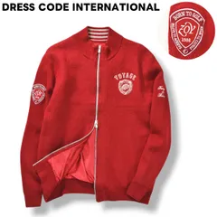 ドレスコードインターナショナル DRESS CODE INTERNATIONAL ゾーイ ZOY ジップアップ セーター ニット ジャケット 総裏地 ジャンパー ブルゾン 3 レッド ゴルフ スポーツ カジュアル メンズ