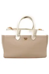 サマンサタバサ Samantha Thavasa バッグ トート ショルダー 2WAY ロゴ バイカラー レザー ベージュ /mm0524