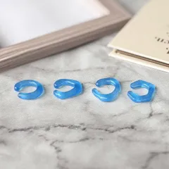 ブルー シンプル イヤーカフ イヤカフ 青 選べる 重ね付け 小さめ【577】