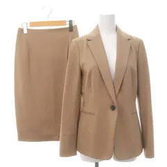 ユナイテッドアローズ A DAY IN THE LIFE UNITED ARROWS セットアップ 上下 UBCB スムース テーラード ジャケット スカート ミモレ ロング タイト ラップ調 36 ベージュ /NR ■OS