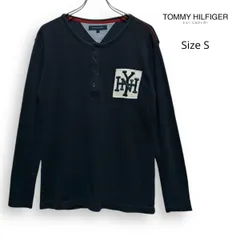A2554/ TOMMY HILFIGER トミーヒルフィガー ヘンリーネック コットン ニット ネイビー サイズS